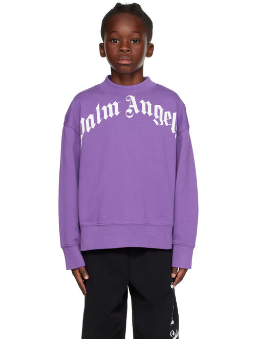 PALM ANGELS Kids Purple Classic Curved Sweatshirt