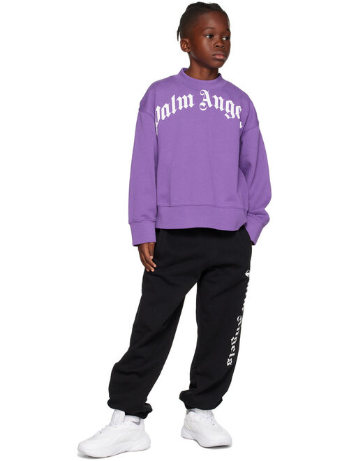 PALM ANGELS Kids Purple Classic Curved Sweatshirt