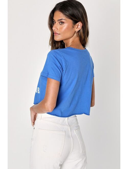 Prince Peter Newport Tennis Club Blue Distressed Cropped Graphic Tee