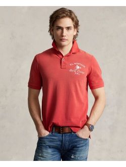 Men's Cotton Classic-Fit Mesh Graphic Polo Shirt