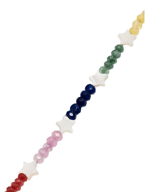 Roxanne First 14kt rose gold, pearl and jade anklet