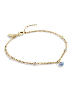 Faux Stone Signature Heart Charm Anklet
