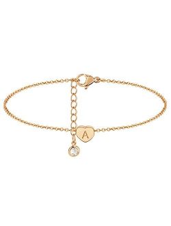 WEARON Anklet for Women, 14K Gold Plated Simple Summer Beach Boho Foot Chain Jewelry