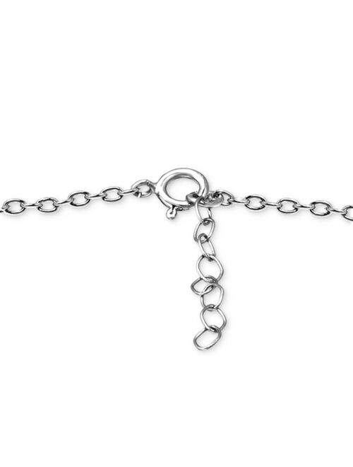Giani Bernini Cubic Zirconia Dangle Cross Ankle Bracelet in Sterling Silver, Created for Macy's