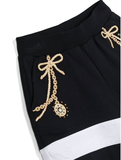 Monnalisa chain-print cotton shorts