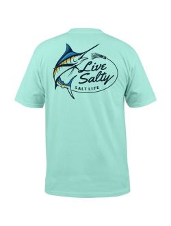 Men's Salty Marlin Logo Graphic Performance T-Shirt