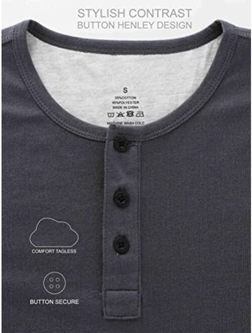 Estepoba Men's Casual Basic Solid Vintage Slim Fit Short Sleeve Workout Gym Golf Henley T Shirts