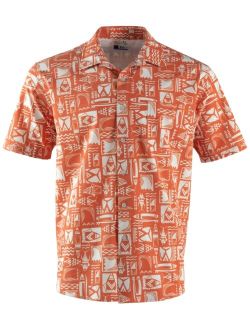 Tiki Waves Print Short-Sleeve Button-Up Shirt