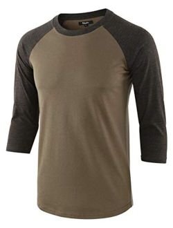 Estepoba Men's Casual Basic Vintage 3/4 Raglan Sleeve Jersey Active Sports Baseball Tee Shirts