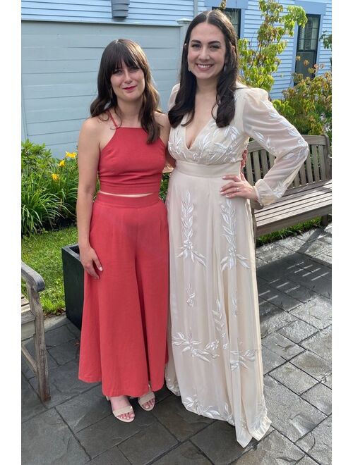 Lulus Sail With Me Rust Red Tie-Back Cropped Tank Top