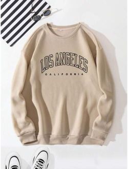 Men Letter Graphic Thermal Lined Sweatshirt