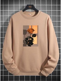 Manfinity Homme Men Floral Print Thermal Sweatshirt