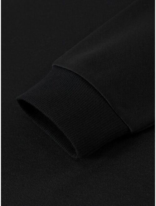 Men Letter Graphic Thermal Lined Pullover