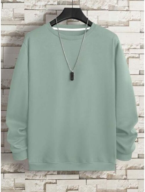 Men Solid Thermal Lined Sweatshirt