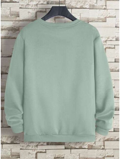 Men Solid Thermal Lined Sweatshirt