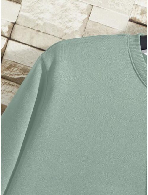 Men Solid Thermal Lined Sweatshirt
