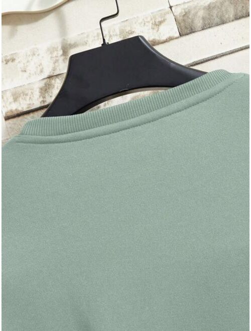 Men Solid Thermal Lined Sweatshirt