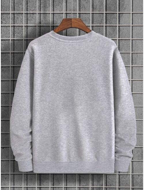 Men Solid Thermal Lined Sweatshirt