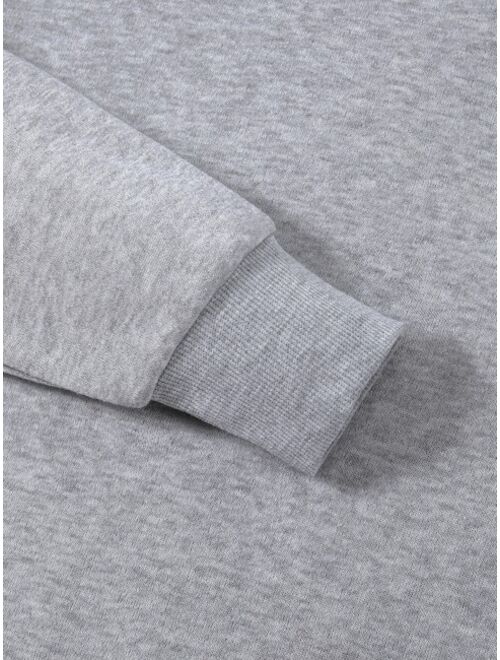 Men Solid Thermal Lined Sweatshirt