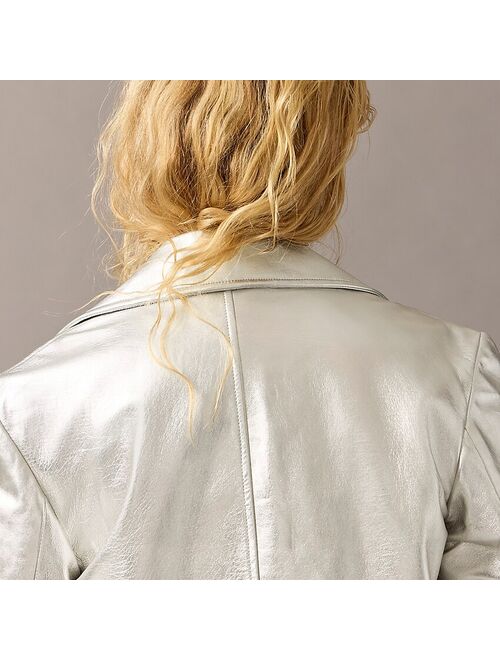 J.Crew Collection silver leather jacket