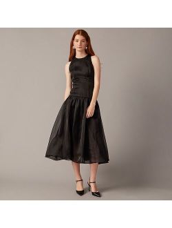 Collection bubble-skirt drop-waist dress in organza
