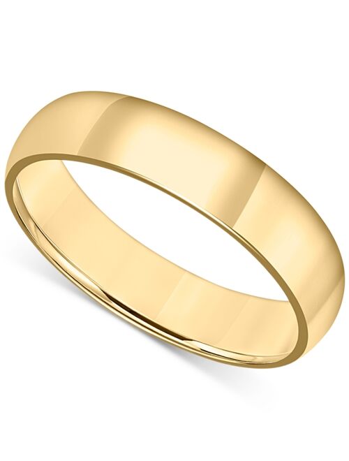 MACY'S Men's Polished Wedding Band in 18k Gold-Plated Sterling Silver (Also in Sterling Silver)
