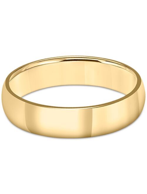 MACY'S Men's Polished Wedding Band in 18k Gold-Plated Sterling Silver (Also in Sterling Silver)