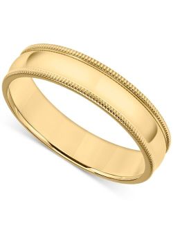 MACY'S Men's Milgrain Edge Wedding Band in 18k Gold-Plated Sterling Silver (Also in Sterling Silver)