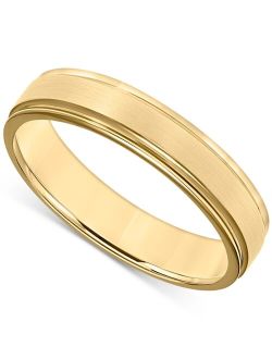 MACY'S Men's Satin Finish Beveled Edge Band in 18k Gold-Plated Sterling Silver (Also in Sterling Silver)