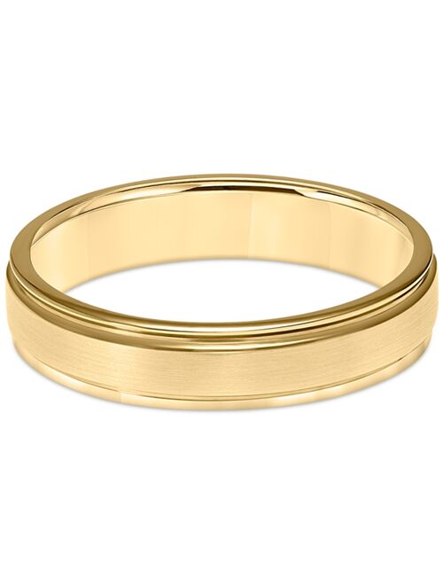 MACY'S Men's Satin Finish Beveled Edge Band in 18k Gold-Plated Sterling Silver (Also in Sterling Silver)