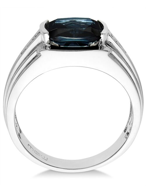 MACY'S Men's Blue Topaz (5 ct. t.w.) and Diamond Accent Ring in Sterling Silver