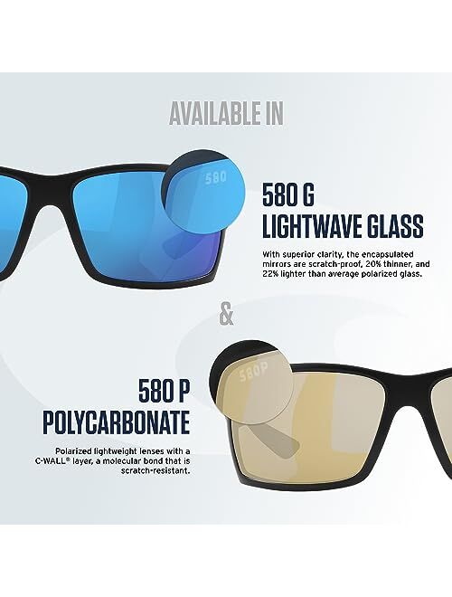 Costa Del Mar Men's FERG XL Rectangular Sunglasses