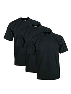 Men's 3-Pack Heavyweight Cotton Short Sleeve Crew Neck T-Shirt