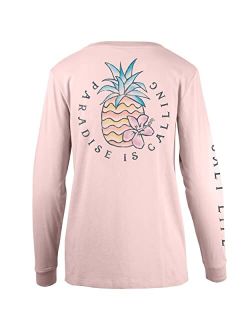 Women's Pineapple Paradise Long Sleeve Boyfriend Tee