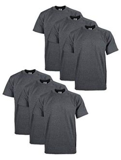 Men's 6-Pack Heavyweight Cotton Short Sleeve Crew Neck T-Shirt