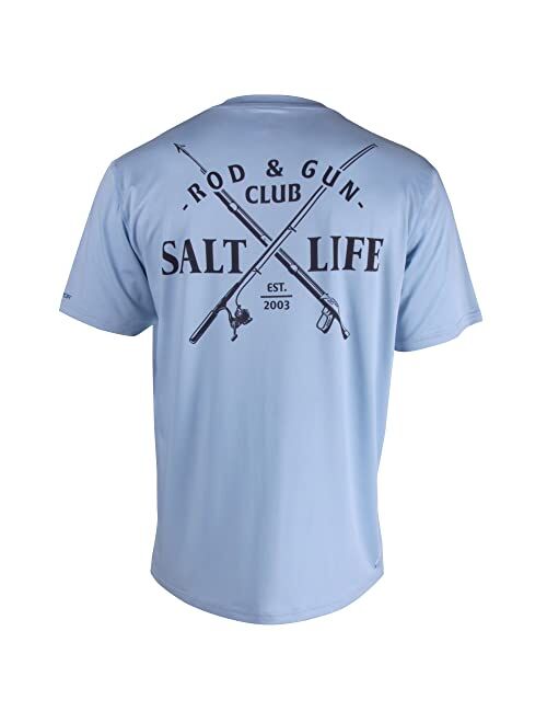 Salt Life Men's Rod and Gun Club Short Sleeve Lightweight Nanotex Performance Shirt