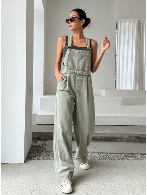 DAZY Patched Pocket Denim Overalls Without Tank Top