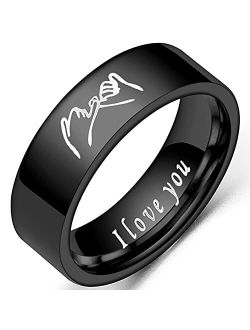 Jude Jewelers 6mm Stainless Steel Classic Plain Lovers Couple Wedding Band Statement Anniversary Promise Ring