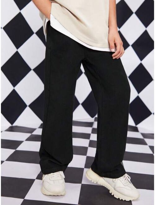 Shein Tween Boy Solid Wide Leg Jeans