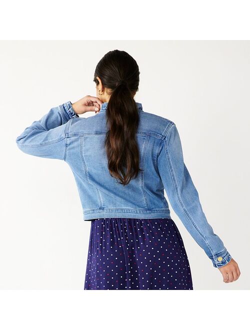 Women's DRAPER JAMES RSVP Ruffle Trim Denim Jacket