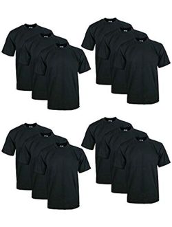 Men's 12-Pack Heavyweight Cotton Short Sleeve Crew Neck T-Shirt