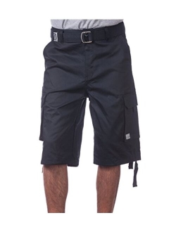 Men's Cotton Twill Cargo Shorts with Belt - Regular and Big & Tall Sizes