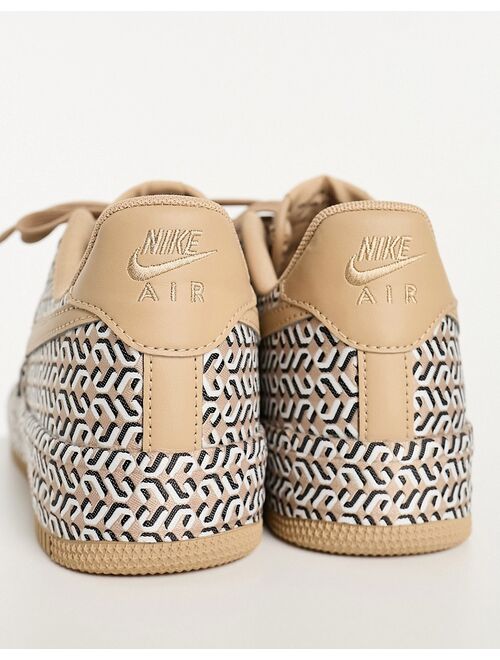 Nike Air Force 1 LX Womens World Cup sneakers in brown all over print