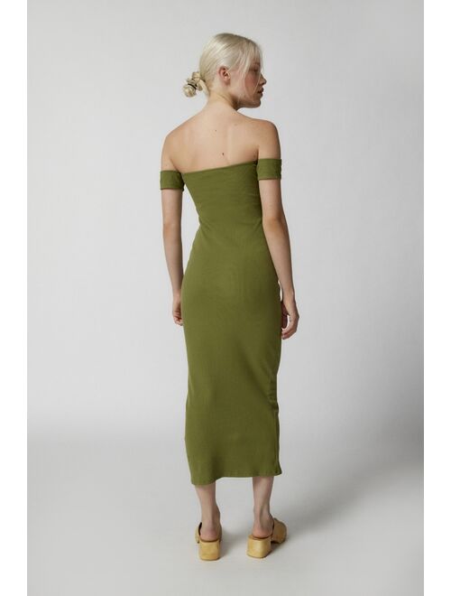 Urban Outfitters UO Spencer Off-The-Shoulder Knit Midi Dress
