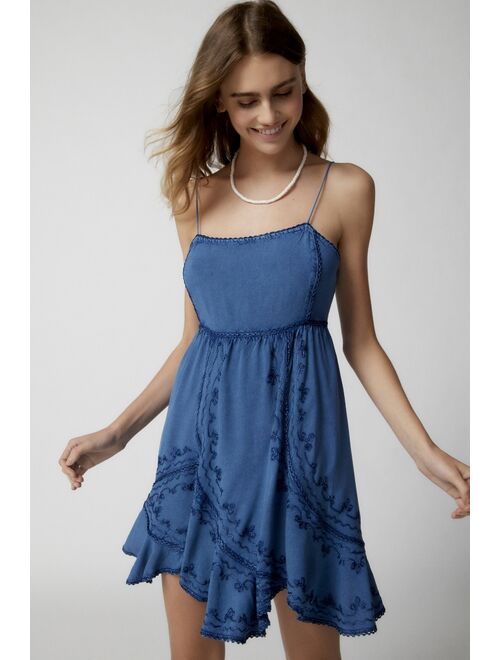 Urban Outfitters UO Diana Embroidered Mini Dress
