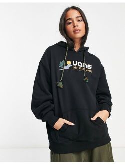Coastal graphic hoodie in black