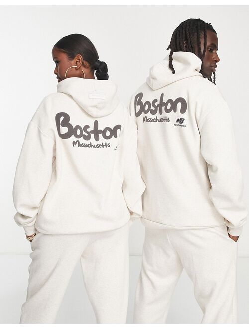 New Balance Boston unisex hoodie in cream
