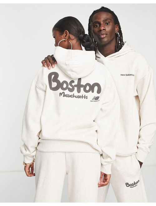New Balance Boston unisex hoodie in cream