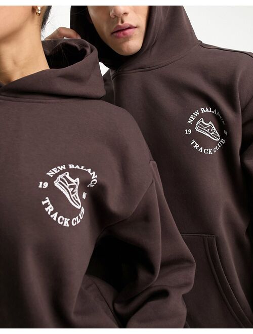 New Balance Unisex Runners Club hoodie in brown - Exclusive to ASOS