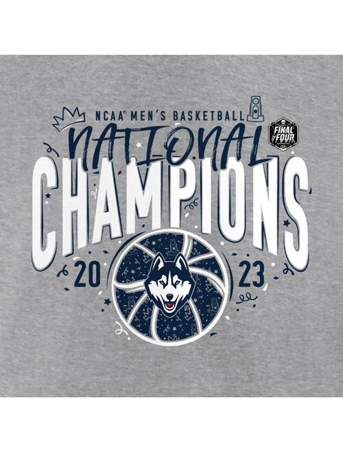Women's Fanatics Branded Gray UConn Huskies 2023 NCAA Men's Basketball National Champions Confetti Pullover Hoodie